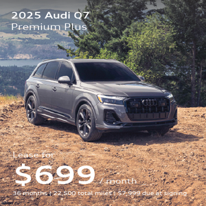 Angled profile of 2025 Audi Q7 parked